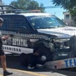 Accidente en la carretera Tlaxcala-Puebla: Patrulla estatal colisiona con vehículo particular