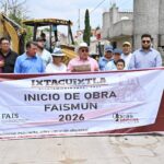 Dan inicio a la construcción de red de drenaje en Trinidad Sánchez Santos, Ixtacuixtla
