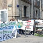 Pobladores de San Pedro Ecatepec se manifiestan en Palacio Nacional; piden a Sheinbaum frenar PODECIBI