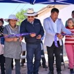 Entrega presidente Olivares obra de drenaje en Tizostoc