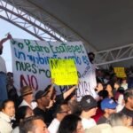 Pobladores de San Pedro Ecatepec continuarán protestas en eventos gubernamentales